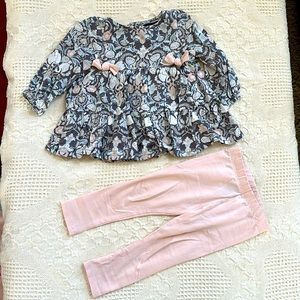 Long sleeve tunic with light pink leggings, 12 months, Cynthia Rowley.